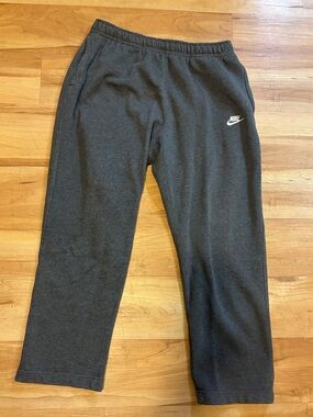 Nike Dark Gray Fleece Joggers with White Logo